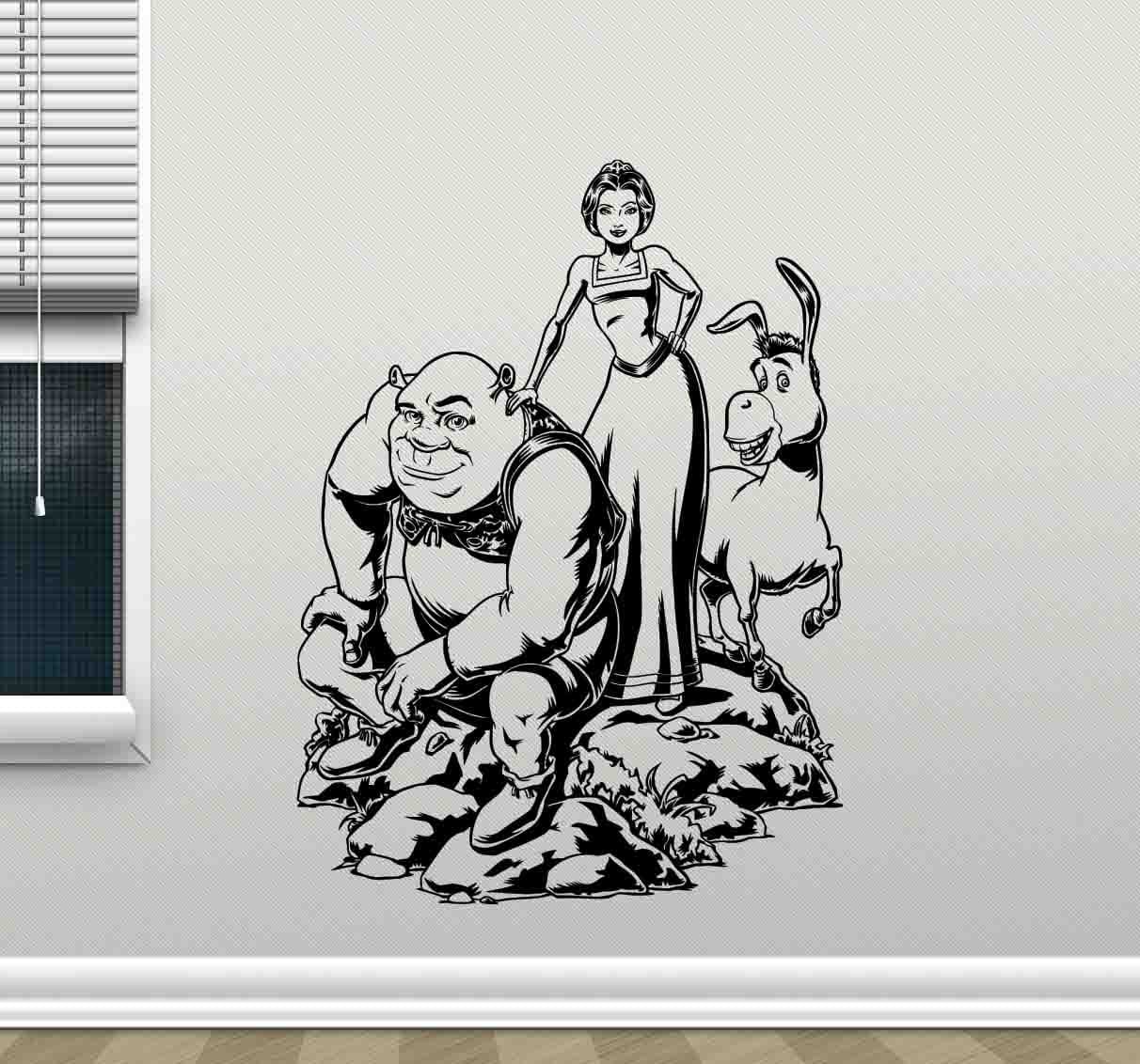Shrek wall decal nursery vinyl sticker house wall sign stencil shrek poster children wall art gift kids room baby bedroom wall decor z