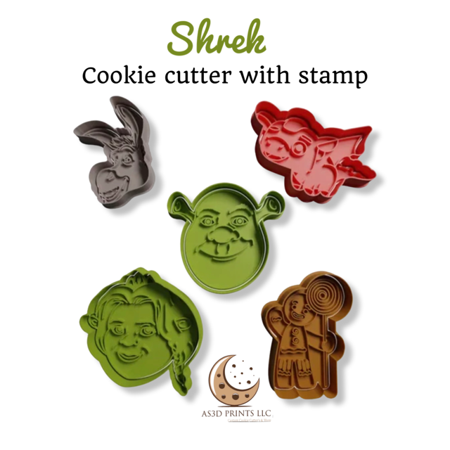 Shrek cookie cutter with stamp â asd prints llc