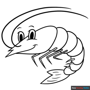 Shrimp coloring page easy drawing guides