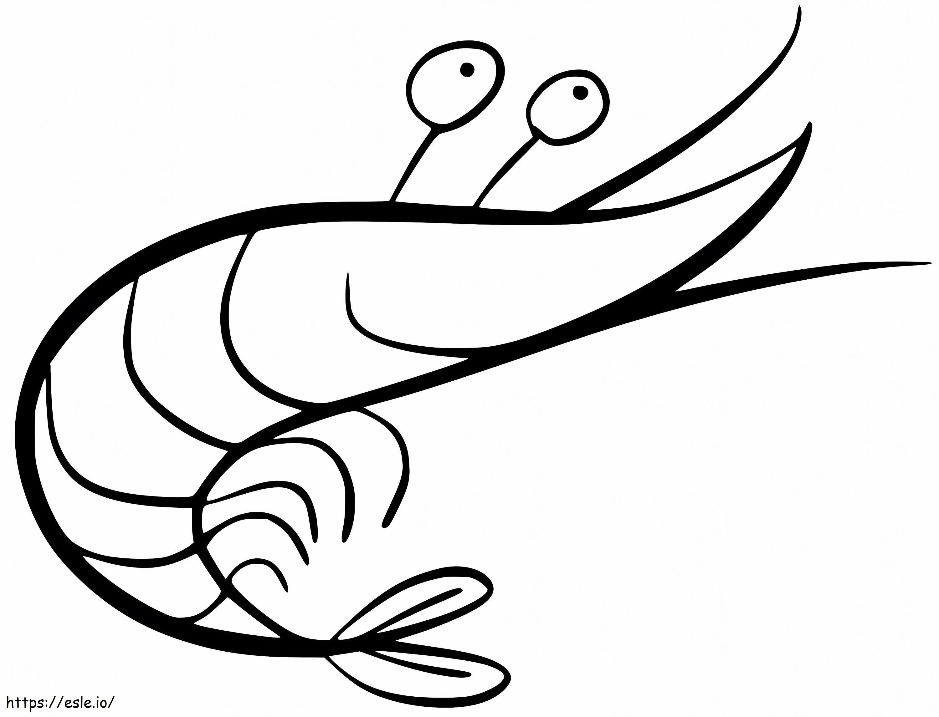 Funny shrimp coloring page