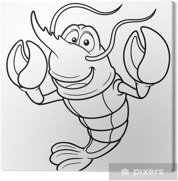 Canvas print illustration of cartoon shrimp