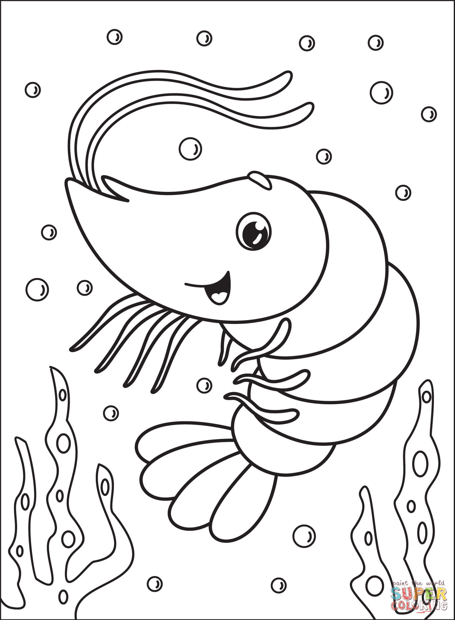 Shrimp coloring page free printable coloring pages