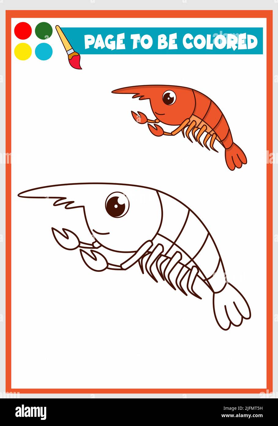 Coloring book for kids shrimp stock vector image art