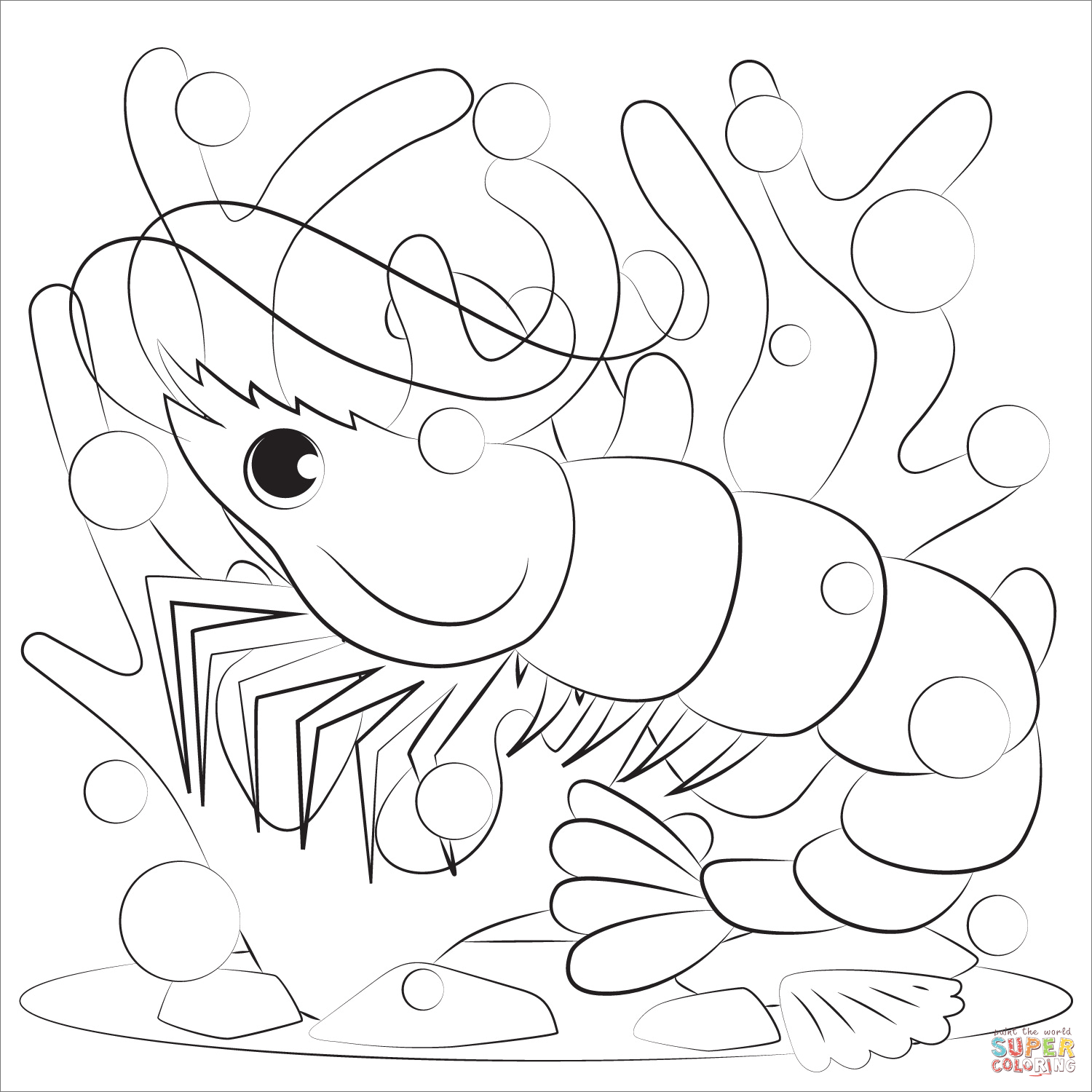 Shrimp coloring page free printable coloring pages