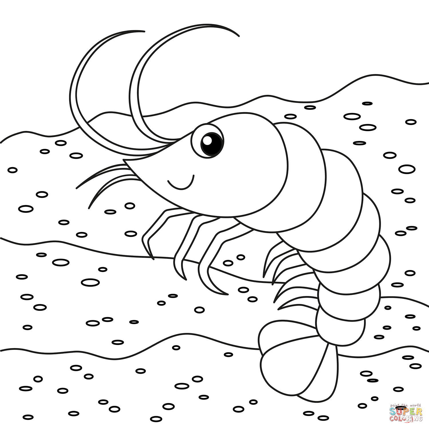 Cute shrimp coloring page free printable coloring pages