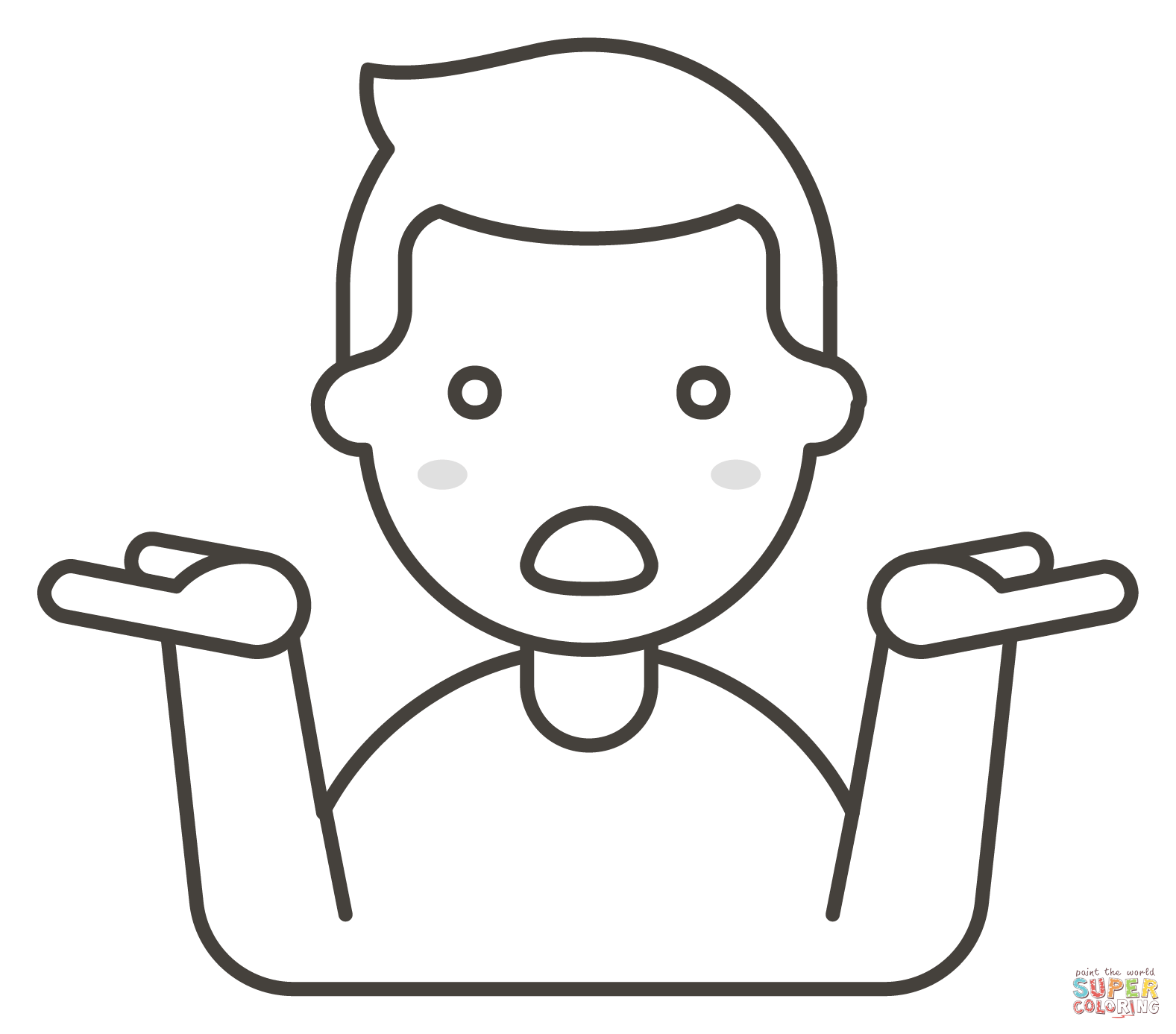 Man shrugging coloring page free printable coloring pages