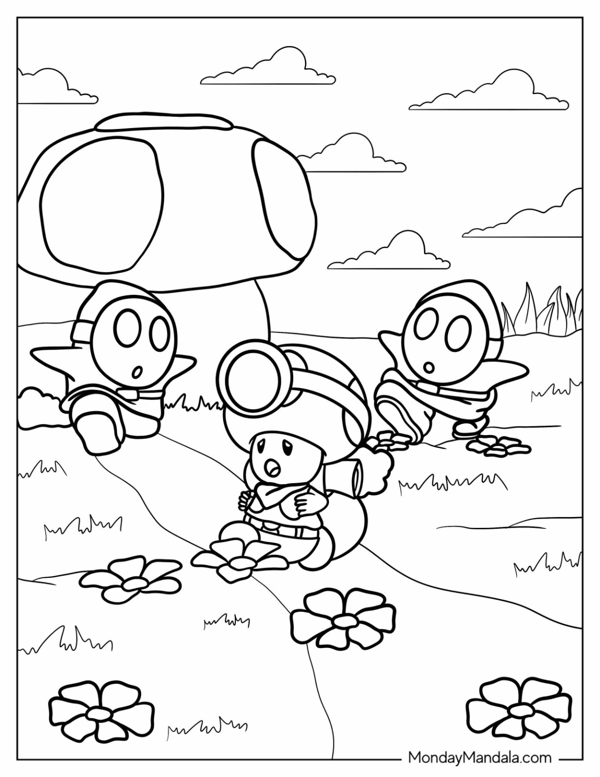 Shy guy coloring pages free pdf printables