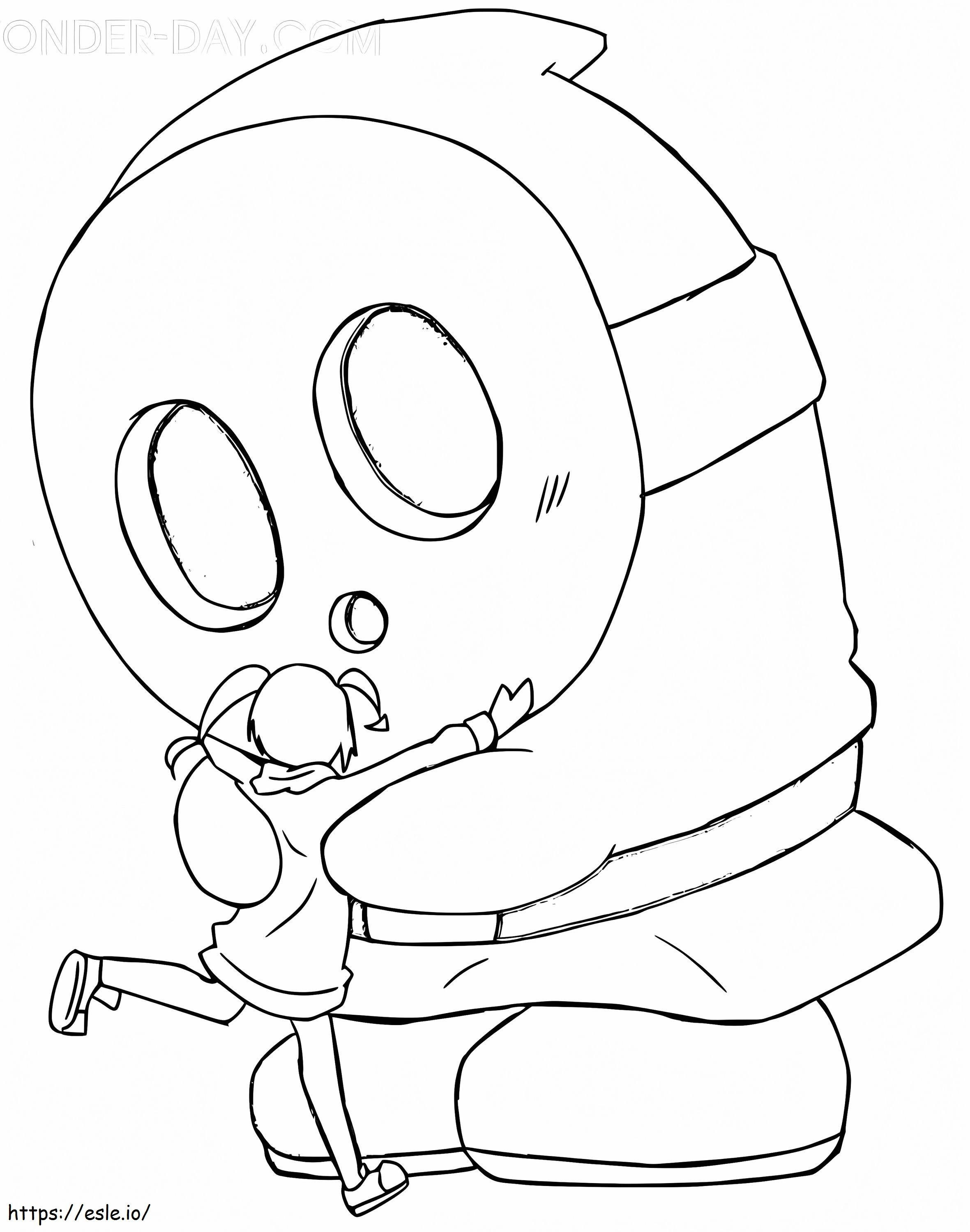 Cute shy guy mar coloring page