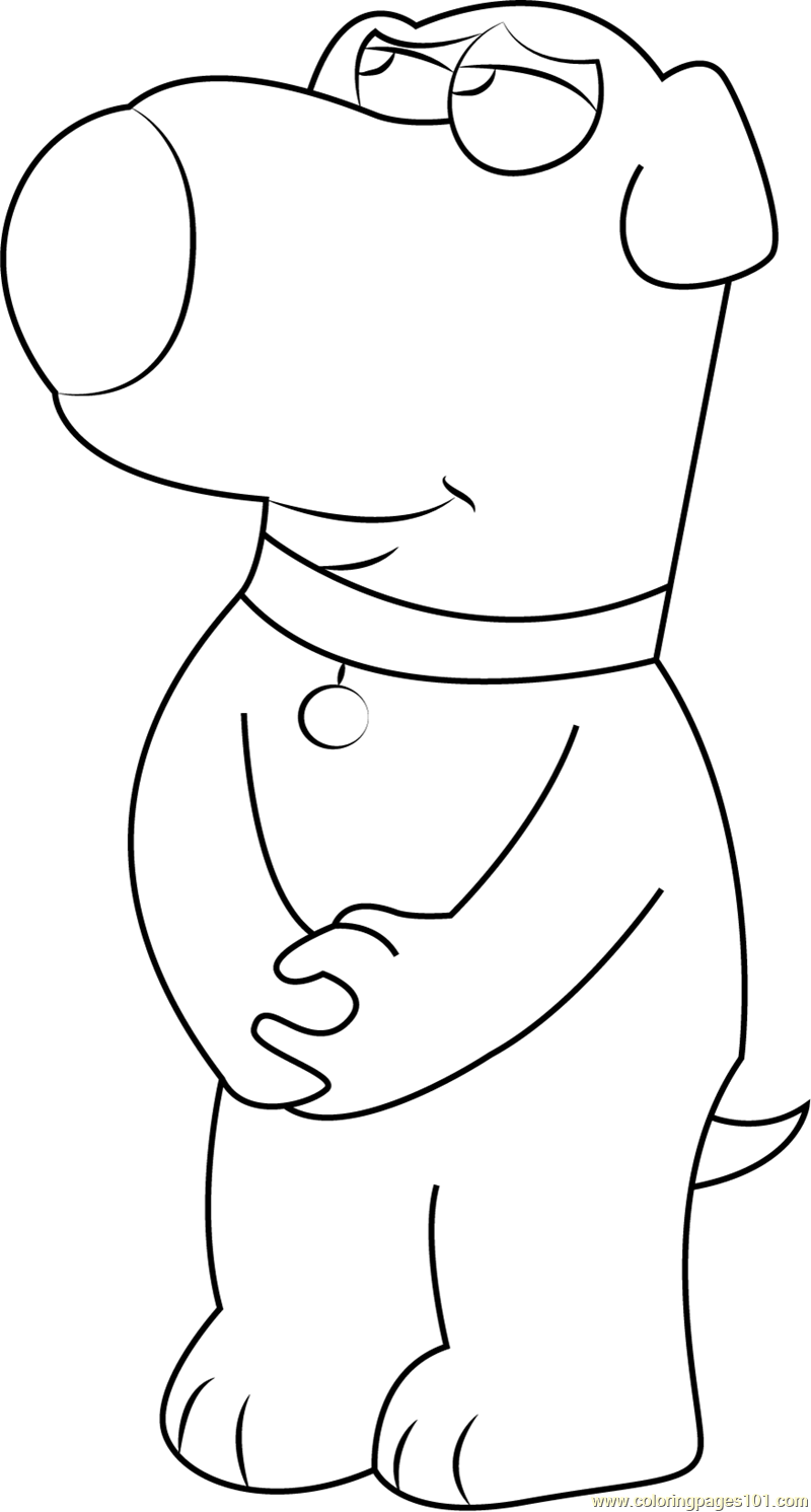 Brian griffin shy coloring page for kids