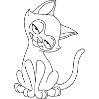 Sideways siamese cat coloring pages