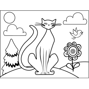 Siamese cat coloring page
