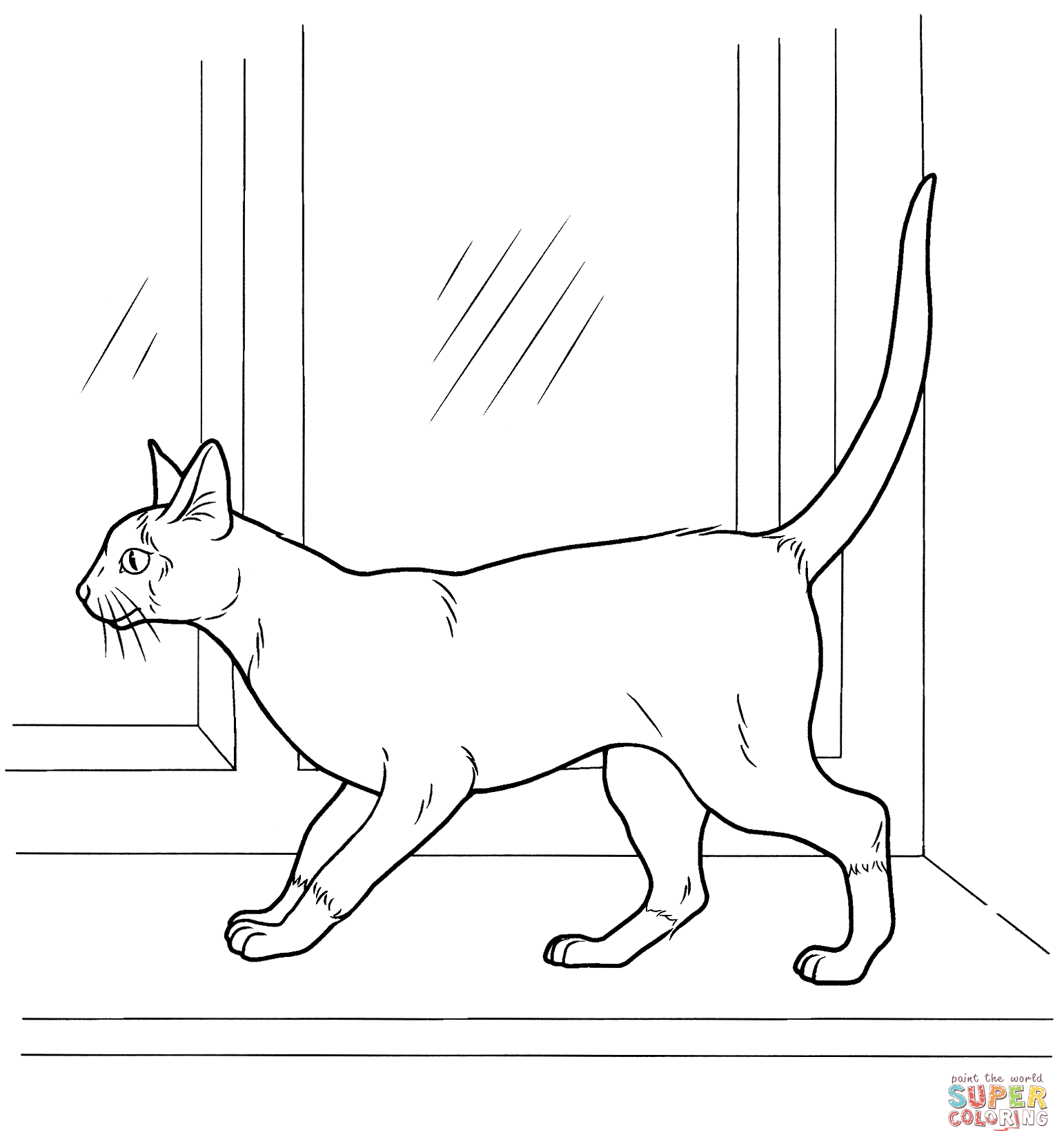 Siamese cat coloring page free printable coloring pages