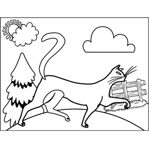 Prancing siamese cat coloring page