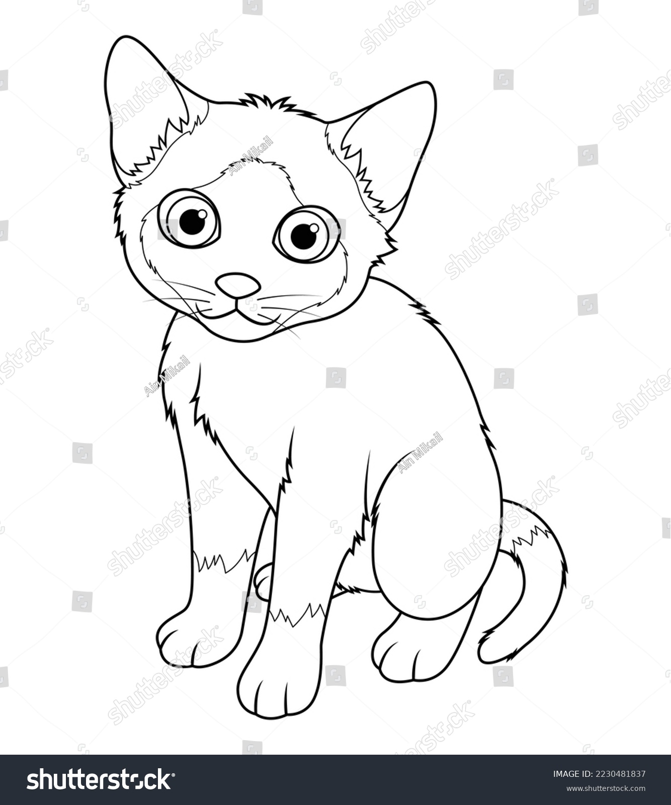 Little siamese cat cartoon animal illustration stock vector royalty free
