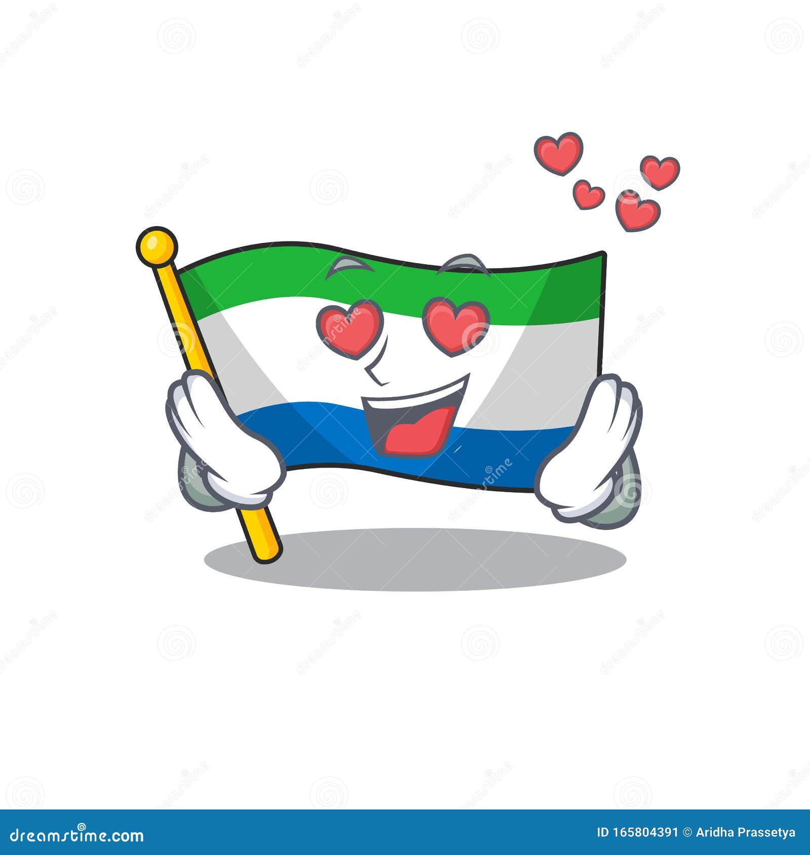 Falling in love happy cute flag sierra leone cartoon design stock vector