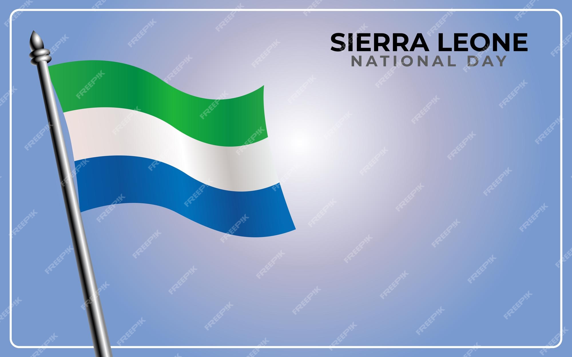 Premium vector sierra leone national flag isolated on gradient color background