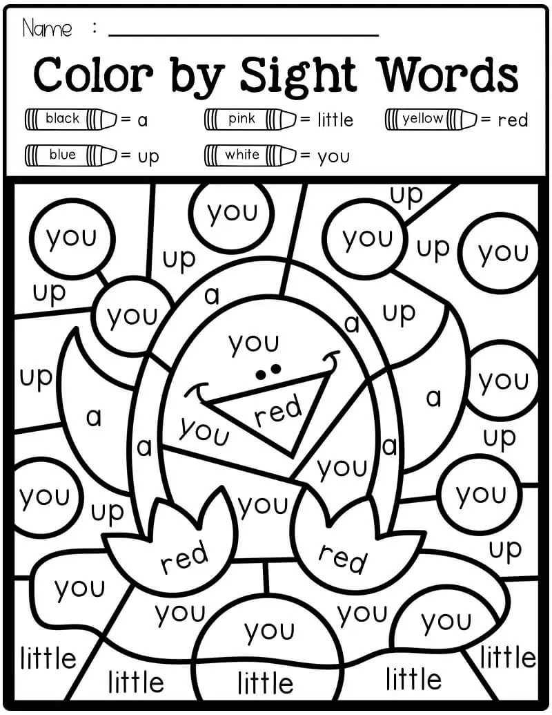 Sight words malvorlagen