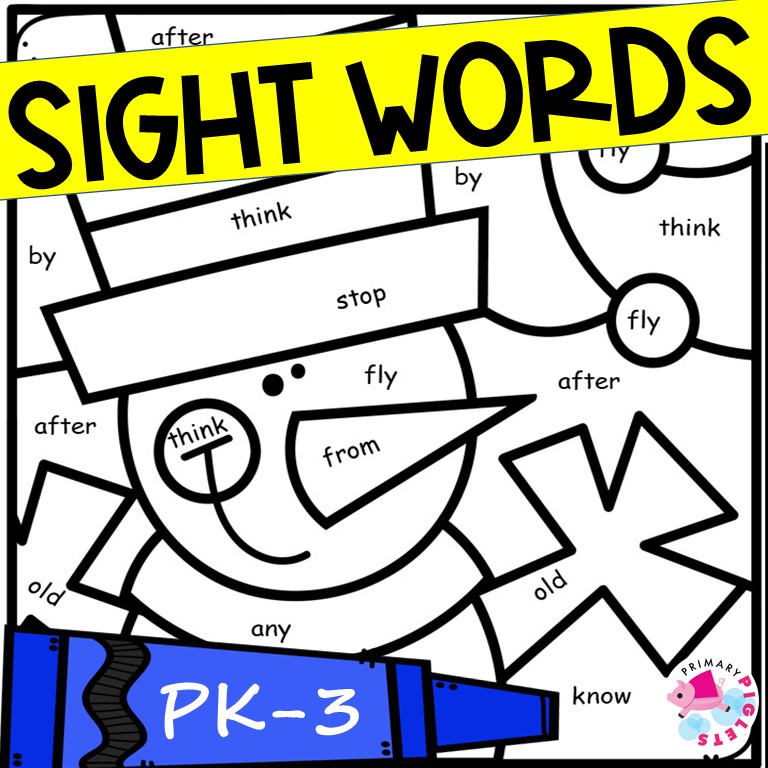 Winter color by sight words winter color by code winter coloring pages made by teachers