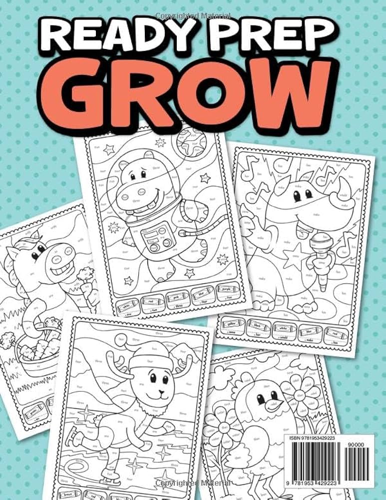Color by sight words kindergarten workbook ages