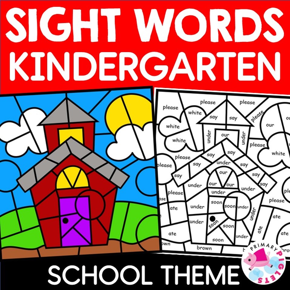 Back to school color by sight words code primer kindergarten made by teachers