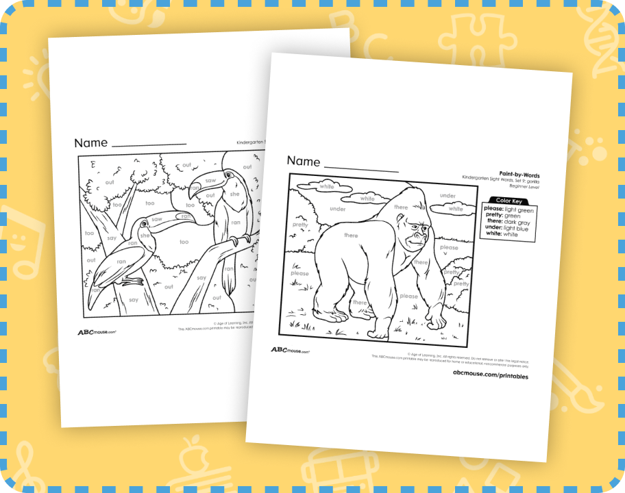 Color by sight words â kindergarten
