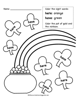 Sight words coloring sheets tpt