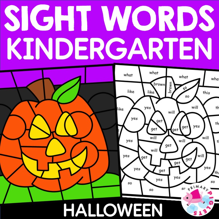 Halloween color by sight words halloween color by code halloween coloring pages