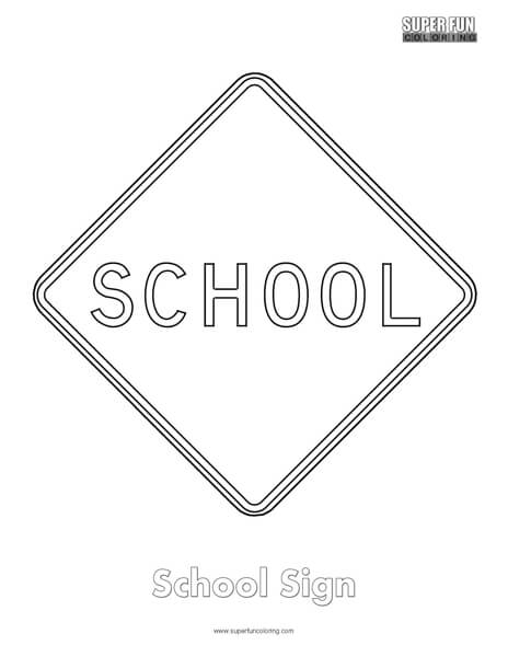 School sign coloring page