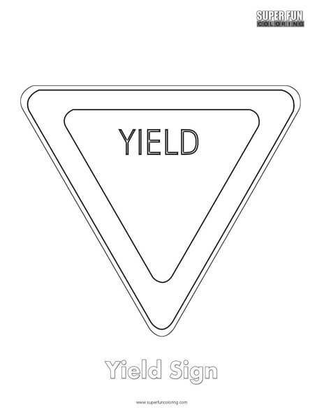 Yield sign coloring page