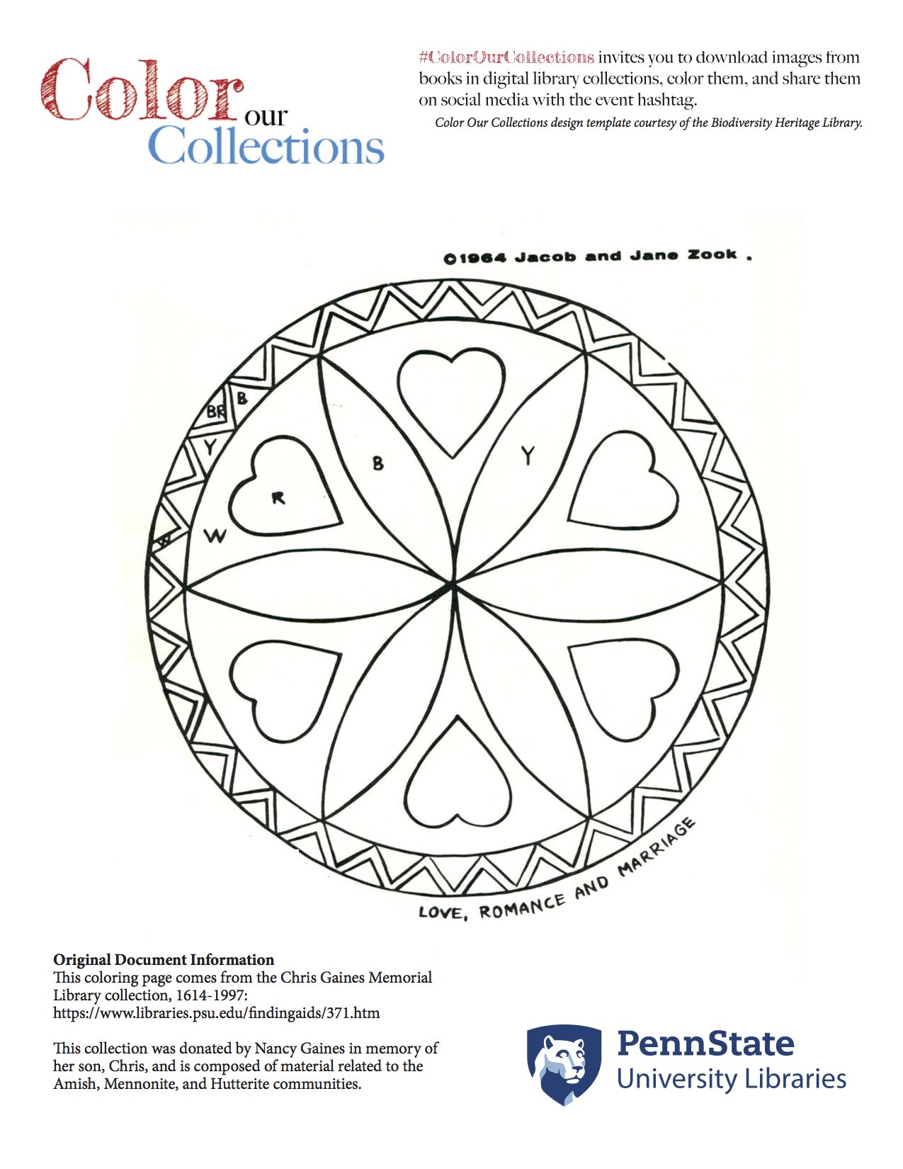 Penn state libraries on x were excited to offer colorourcollections pa dutch hex sign coloring pages print color and show us a photo httpstcosrxjcreimz x
