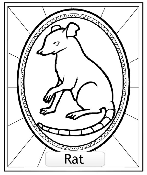 Rat chinese astrological signs coloring pages to download