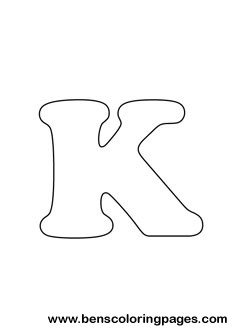 Free letter k coloring page