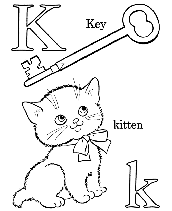 Alphabet coloring pages letter k
