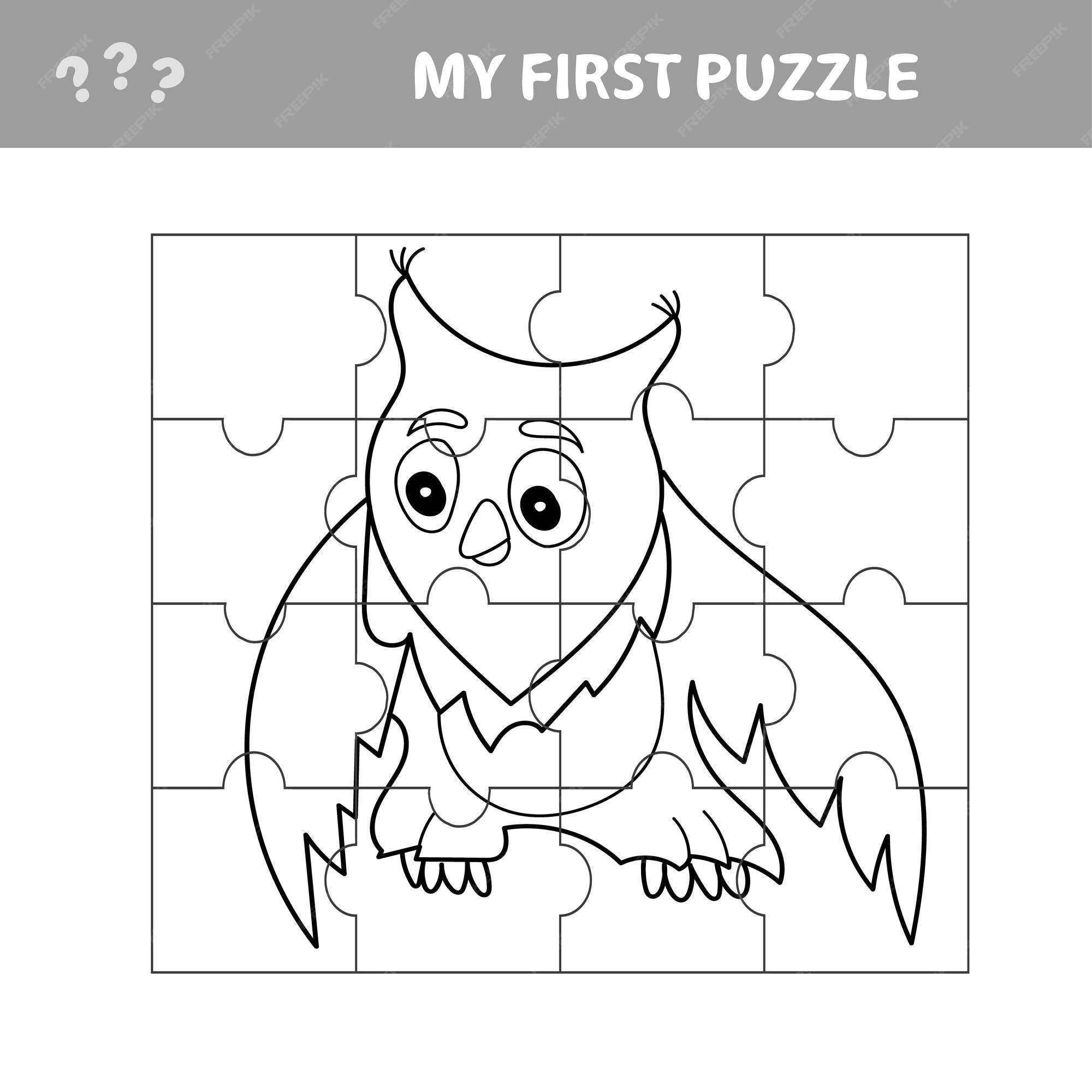 Premium vector easy educational paper game for kids simple kid application with owl