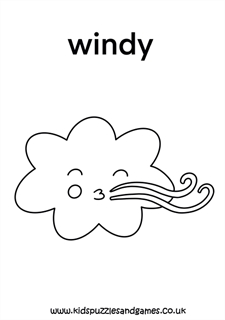 Windy weather symbol louring page