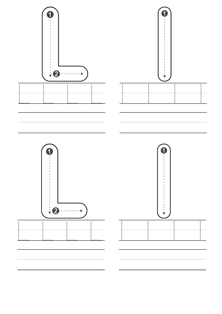 Free letter l coloring pages printable pdf