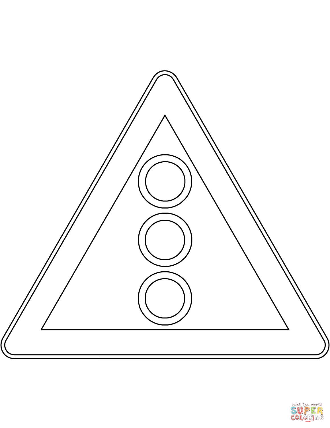 Traffic signals ahead sign in finland coloring page free printable coloring pages
