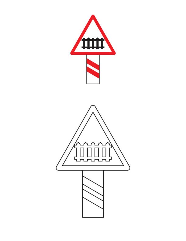 Guarded railway crossing traffic sign coloring page download free guarded railway crossing traffic sign coloring page for kids best coloring pages