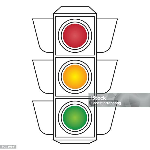 Traffic signal symbol sign stop ahead signs traffic light ahead warning out line vector illustration stock illustration