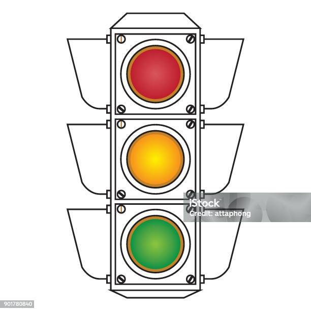 Traffic signal symbol sign stop ahead signs traffic light ahead warning out line vector illustration stock illustration