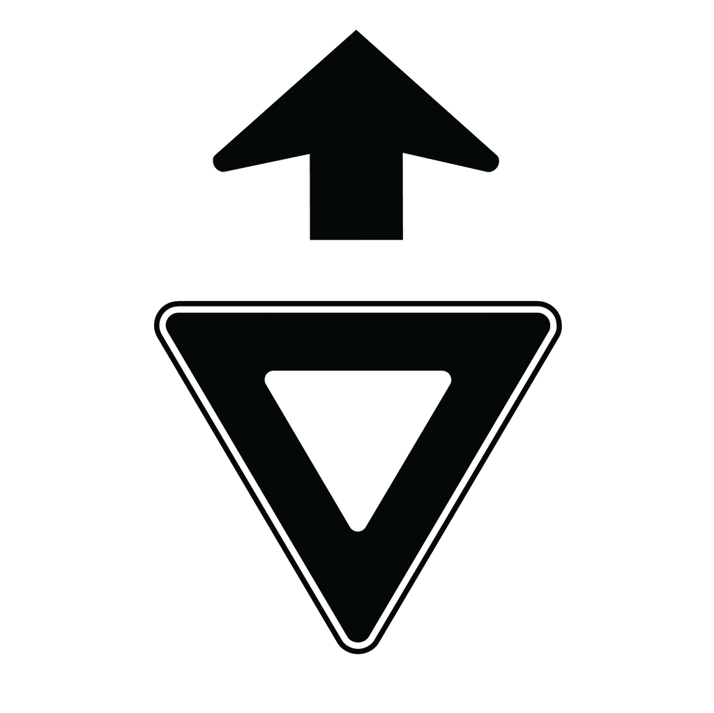Yield ahead silhouette clipart