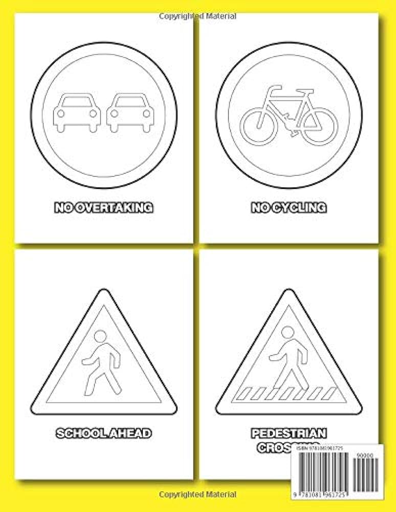Toddler loring book traffic sign in symbol loring and activity books for kids ages