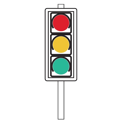 Traffic signal symbol sign stop ahead signs traffic light ahead warning out line vector illustration stock illustration