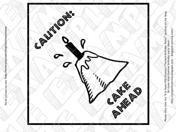 Pdf caution volcano cake ahead sign dinosaur crossing sign party warning caution zone paleo caveman silhouette lava