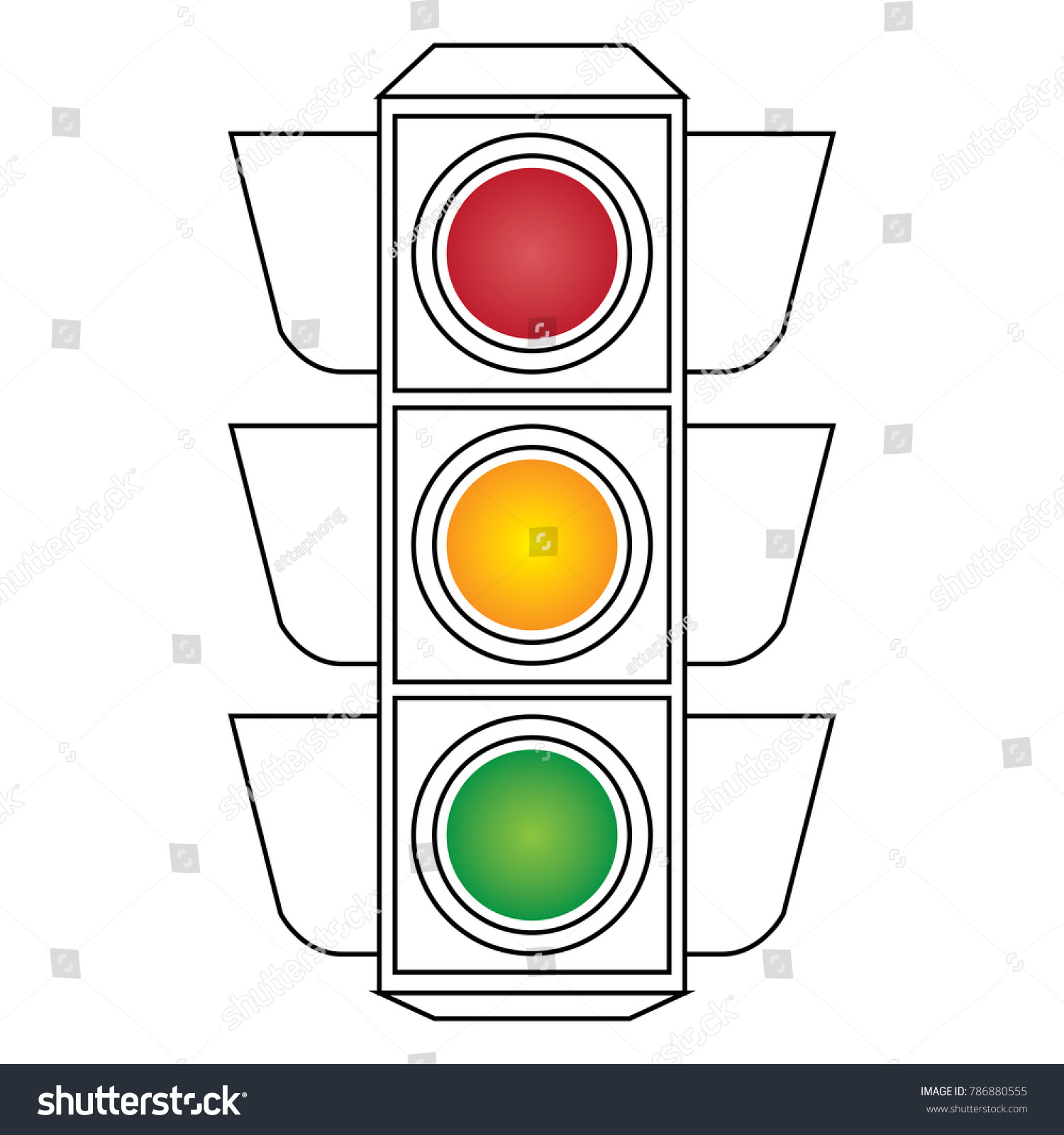 Traffic signal symbol sign stop ahead stock vector royalty free