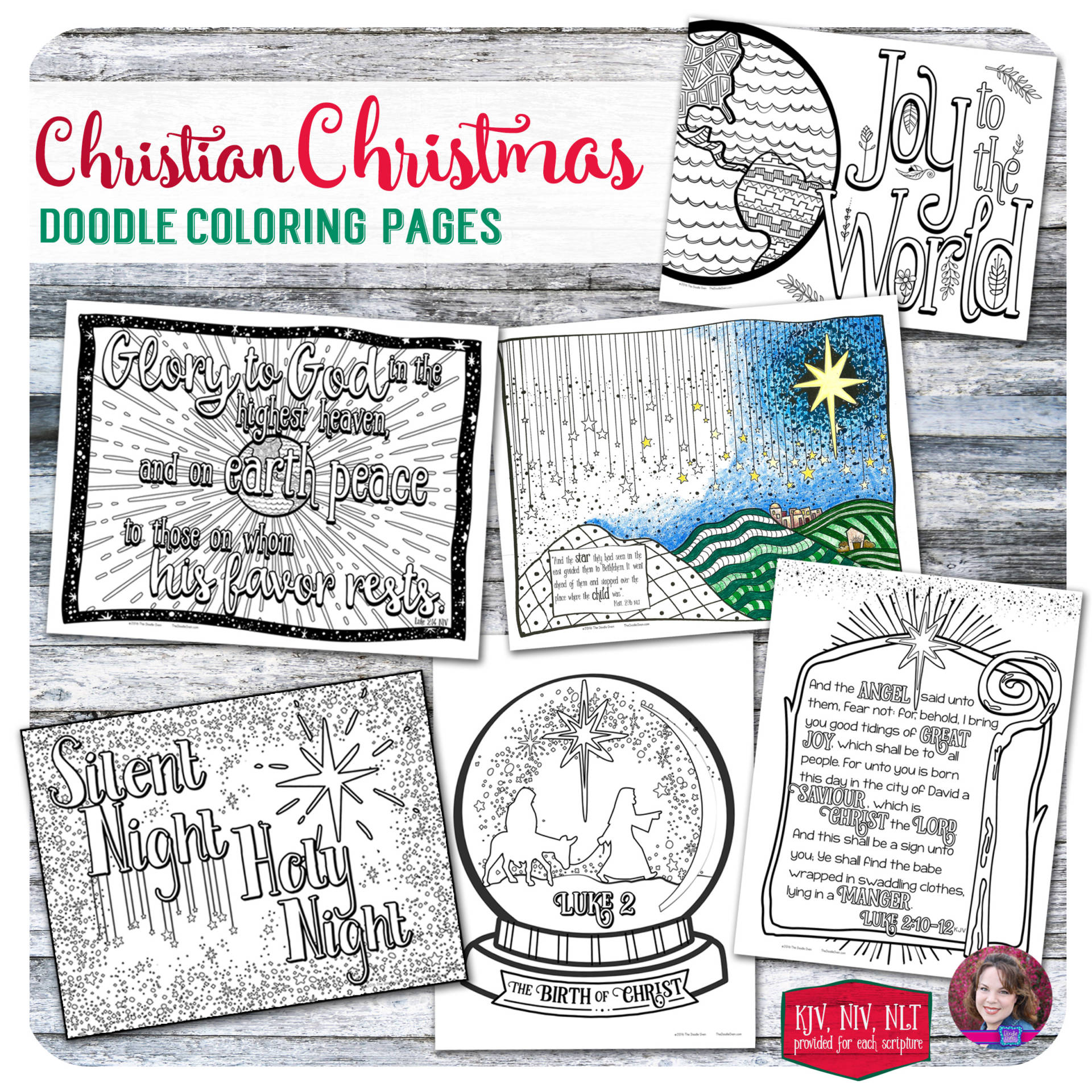 Christian christmas doodle coloring pages â designs â heidi babin