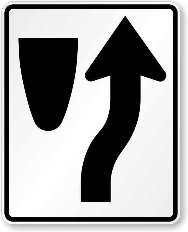 Keep right symbol sign