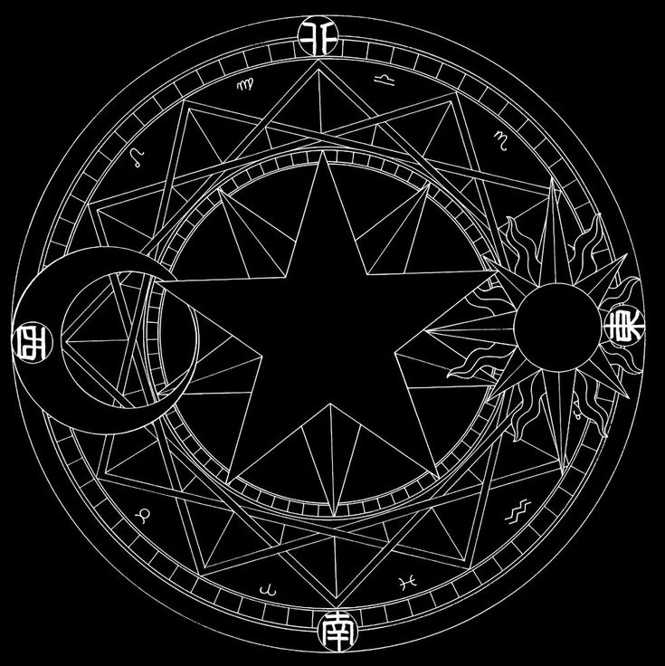 Insignias mãgicas cardcaptor sakura trella de puntas sãmbolos mãgicos