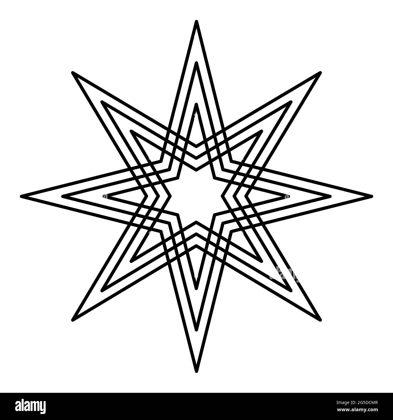 Eight pointed star black and white stock photos images