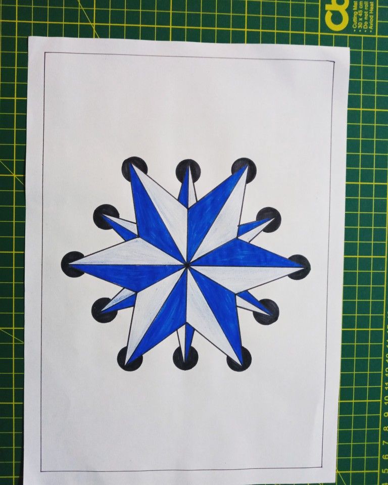 Poligono estrella de puntas estrellas mandalas para colorear